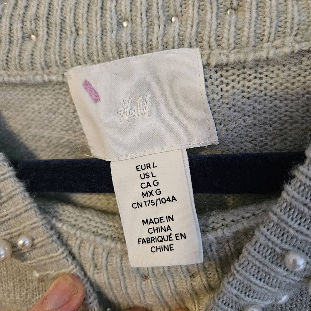 H&M Light Green Sweater with Pearl Details - Picture 5 of 7